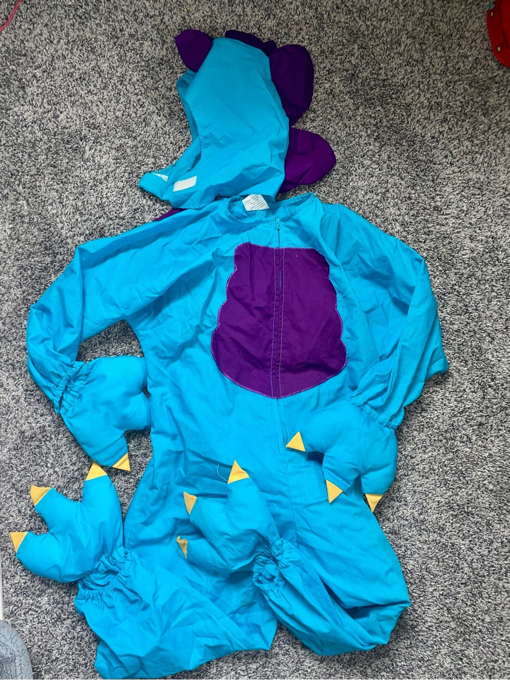 Kids Blue and Purple Dragon Costume - Hooded One-Piece